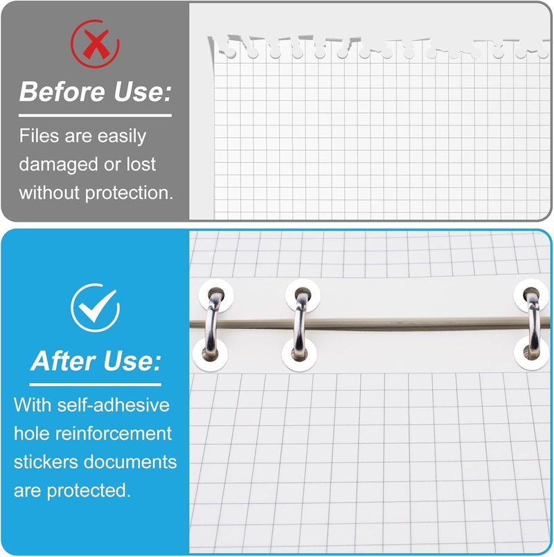 AZUREAL 4000 PCS Self-Adhesive Hole Reinforcement Stickers, 1/4" Diameter Hole Punch Reinforcement Stickers, Non-Printable Paper Hole Reinforcement Labels for Schools, Homes, and Offices - Image 4